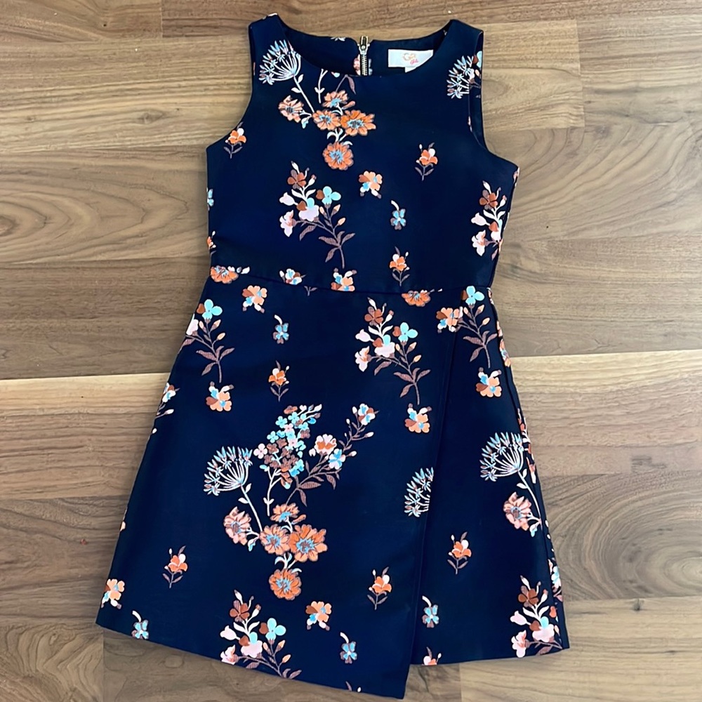 GB girls Gianni Bini floral black wedding party dress size 8